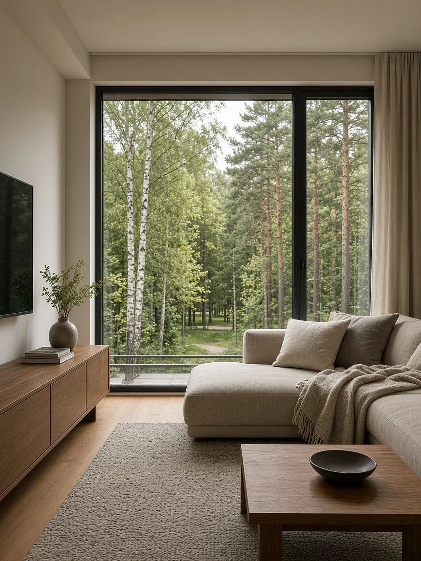 Інтер'єр Forest Residence з вікнами в ліс