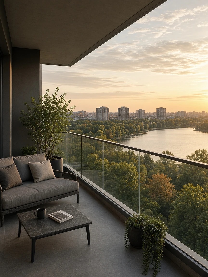 Тераса Terrace House з видом на воду